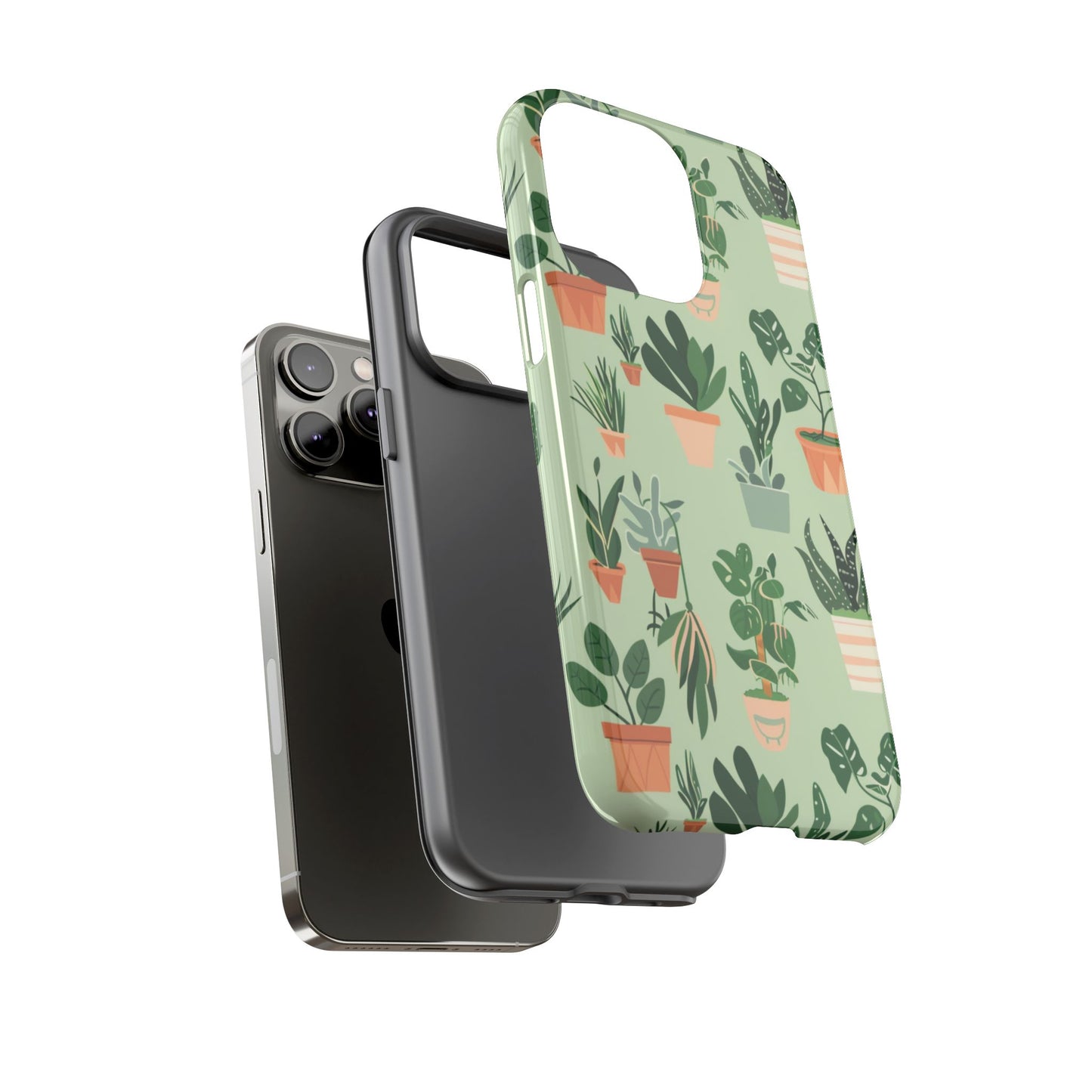 Plant Lover Phone Case | Cute Potted Plants Pattern | Botanical Aesthetic Tough Case