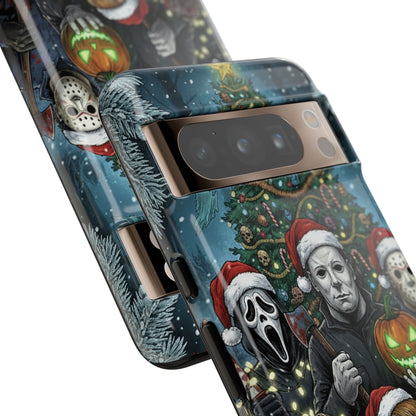 Christmas Horror Phone Case – Festive Slasher Collage Tough Case (iPhone, Samsung, Pixel)