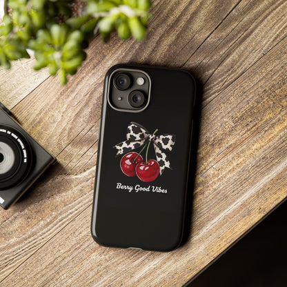 Cherry Cow Print Phone Case | Coquette Bow Aesthetic | Tough Protective Case