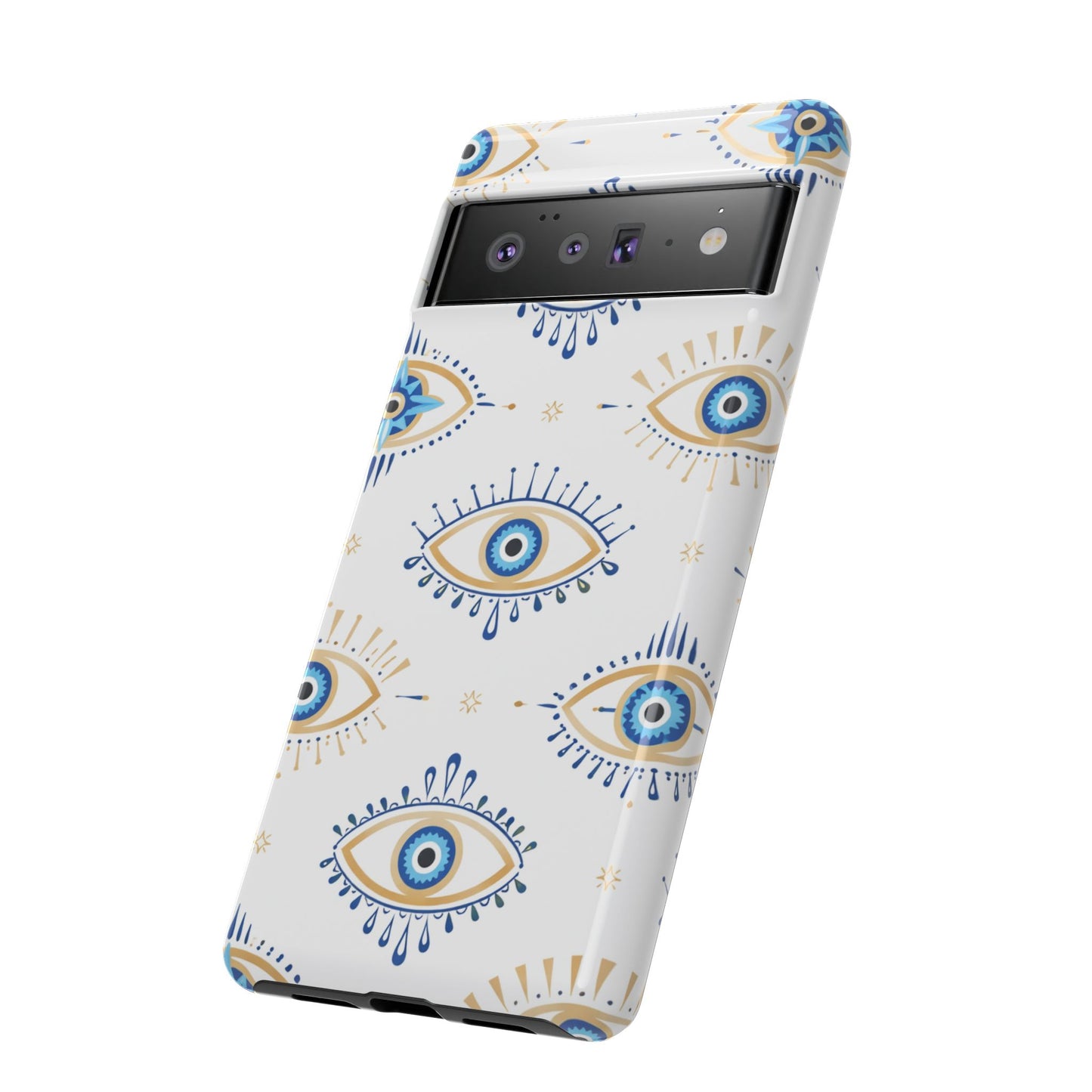 Blue Evil Eye Phone Case – Protective Slim Shockproof Cover for Iphone, Samsung Galaxy and Pixel