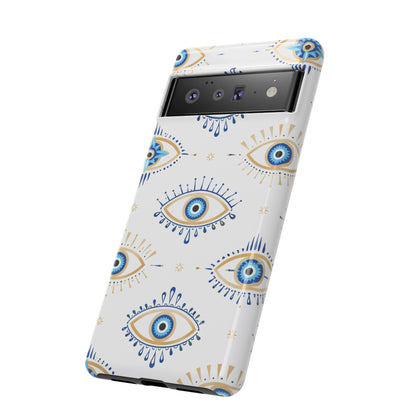 Blue Evil Eye Phone Case – Protective Slim Shockproof Cover for Iphone, Samsung Galaxy and Pixel