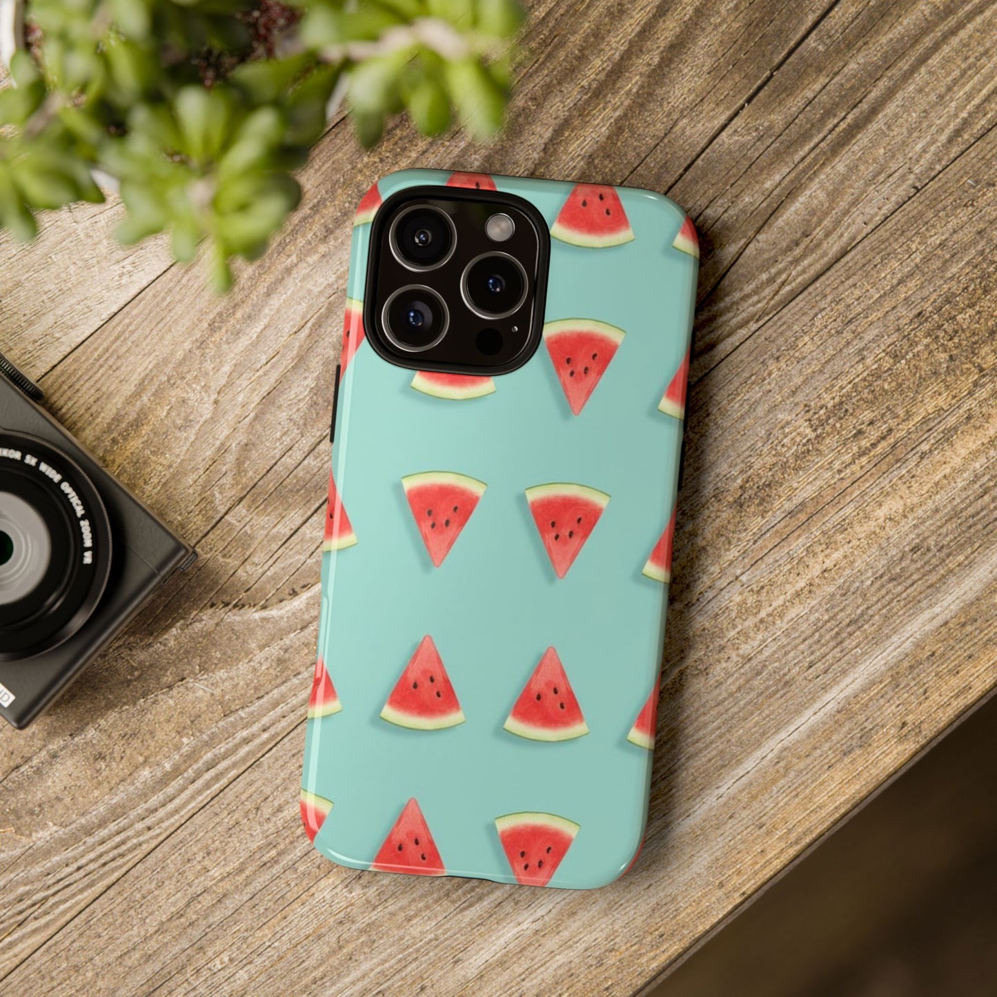 Watermelon Phone Case – Pastel Blue Summer Fruit Tough Case (iPhone, Samsung, Pixel)