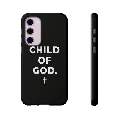 Child of God Phone Case Christian Black Aesthetic Cross Tough Cover