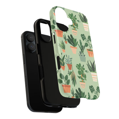 Plant Lover Phone Case | Cute Potted Plants Pattern | Botanical Aesthetic Tough Case