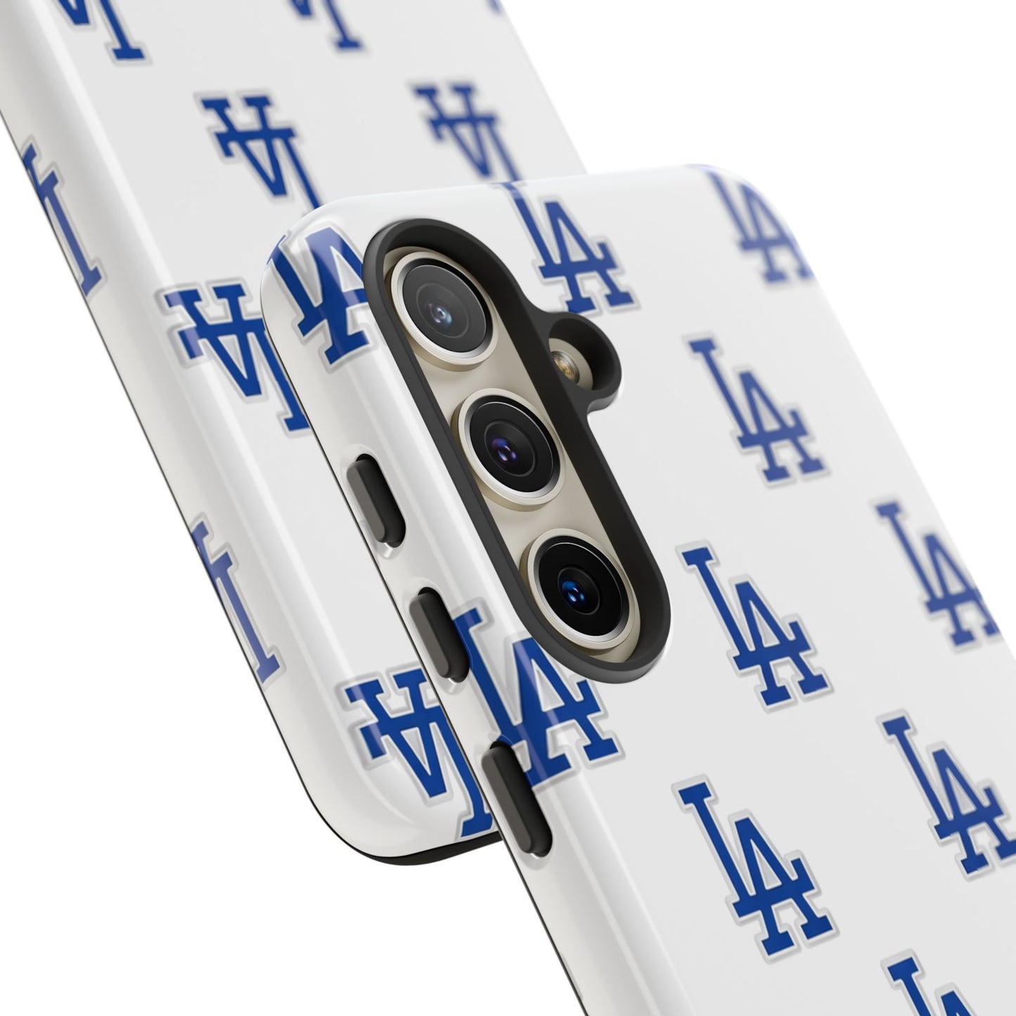 Blue LA Monogram Pattern Phone Case | Minimal Baseball Inspired Tough Cover
