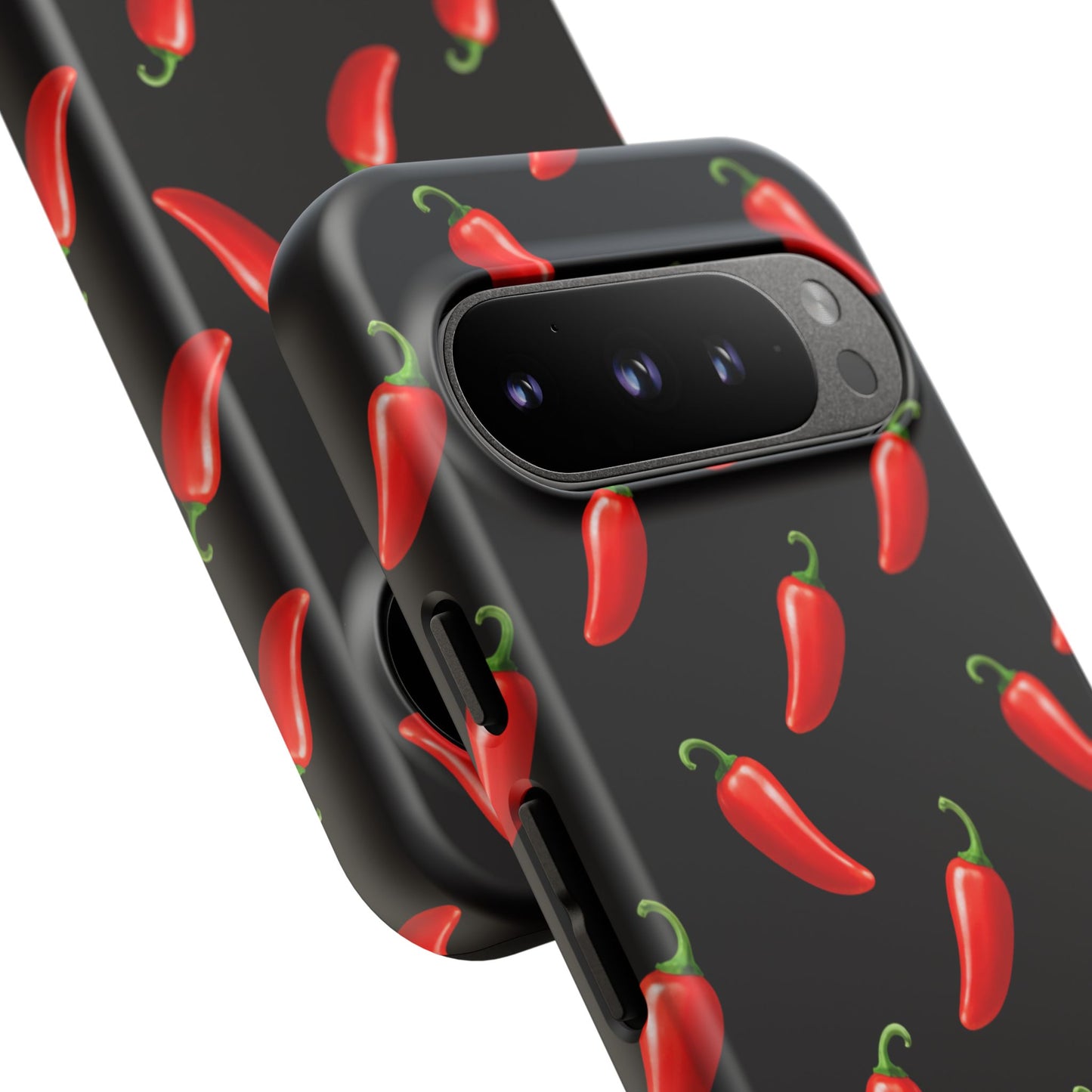 Spicy Chili Pepper Phone Case – Black Cute Hot Pepper Tough Cover for Iphone, Samsung Galaxy and Pixel