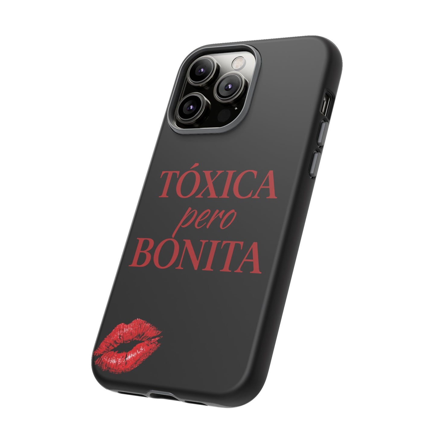 Toxica Pero Bonita Phone Case, Latina Quote Case, Red Lips Aesthetic, Spanish Saying Case, Trendy Tough Cover