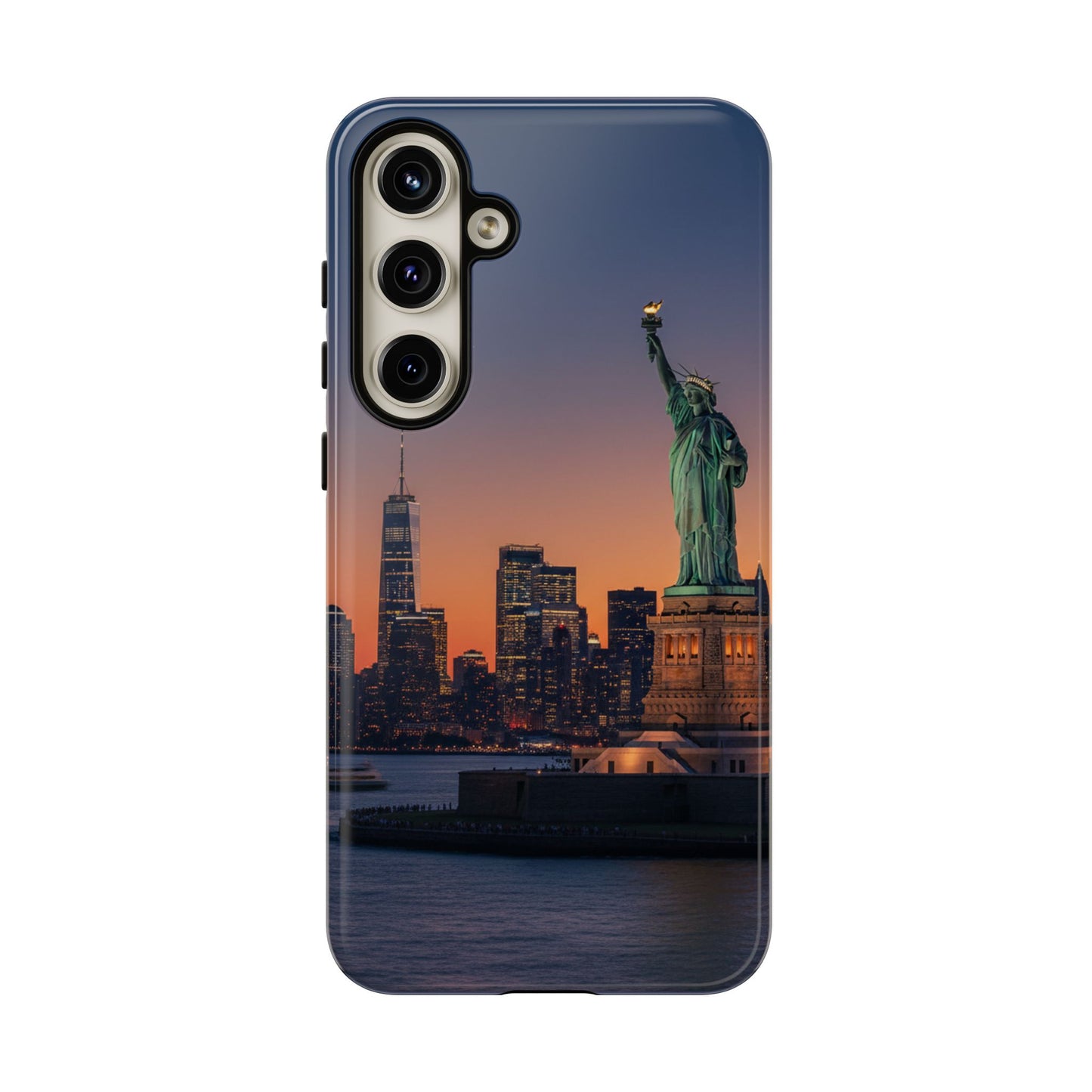 Statue of Liberty Sunset Phone Case – New York City Skyline Travel Aesthetic Tough Case