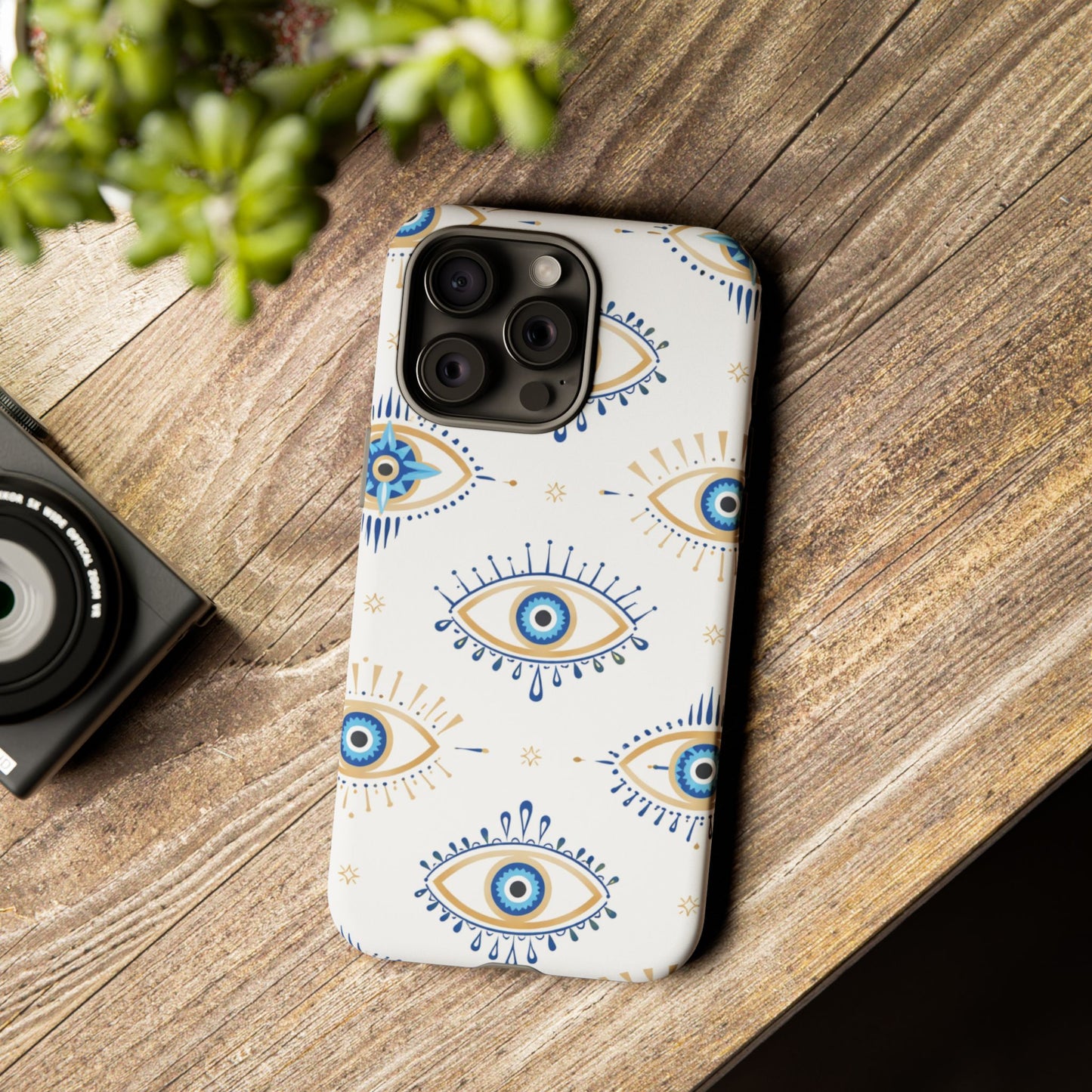 Blue Evil Eye Phone Case – Protective Slim Shockproof Cover for Iphone, Samsung Galaxy and Pixel