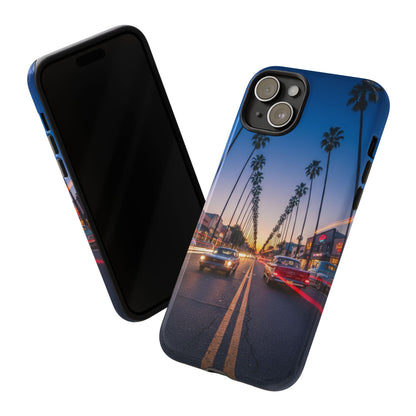 LA Sunset Boulevard Phone Case | Palm Tree Sunset Aesthetic | City Night Tough Case