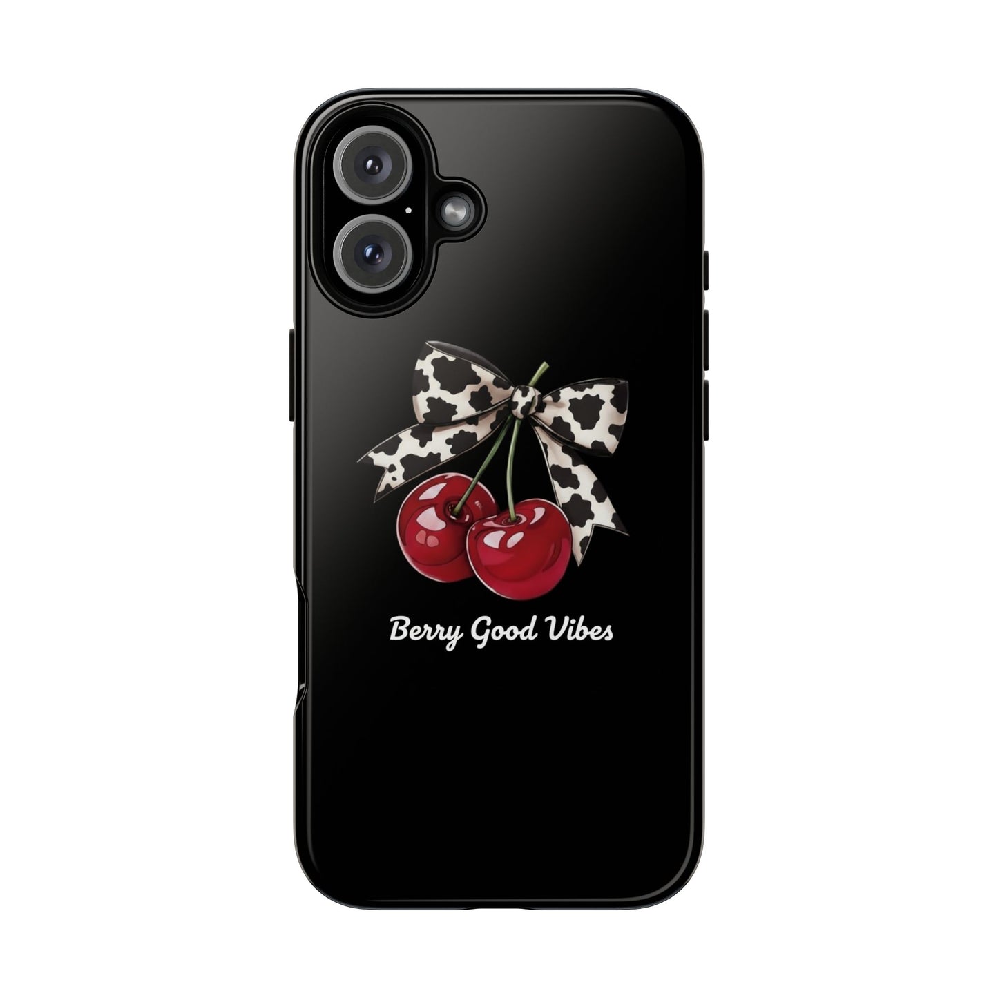 Cherry Cow Print Phone Case | Coquette Bow Aesthetic iPhone & Samsung Tough Case