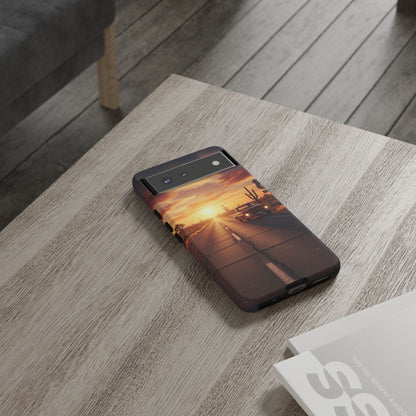 Route 66 Sunset Desert Highway Phone Case – Road Trip Travel Aesthetic Tough Case