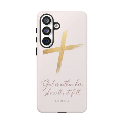 Psalm 46:5 God Is Within Her Christian Cross Phone Case Faith Gift