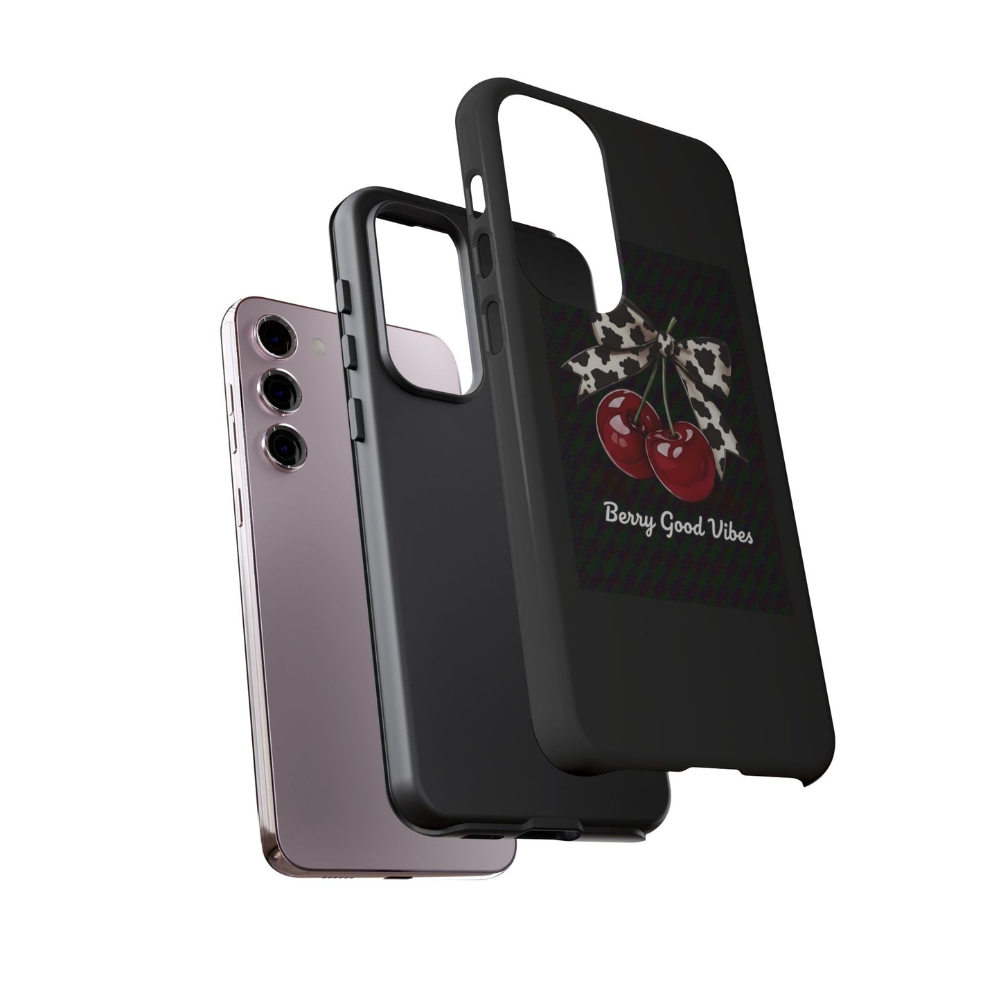 Cherry Cow Print Phone Case | Coquette Bow Aesthetic iPhone & Samsung Tough Case