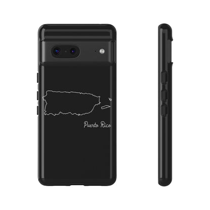 Puerto Rico Outline Phone Case – Minimal Country Map Tough Case (iPhone, Samsung, Pixel)