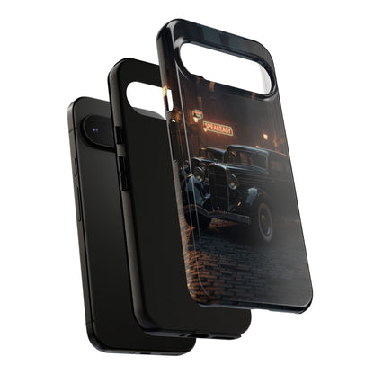 Vintage Classic Car Phone Case | Retro Noir Aesthetic | 1930s Street Scene Tough Case for iPhone & Samsung