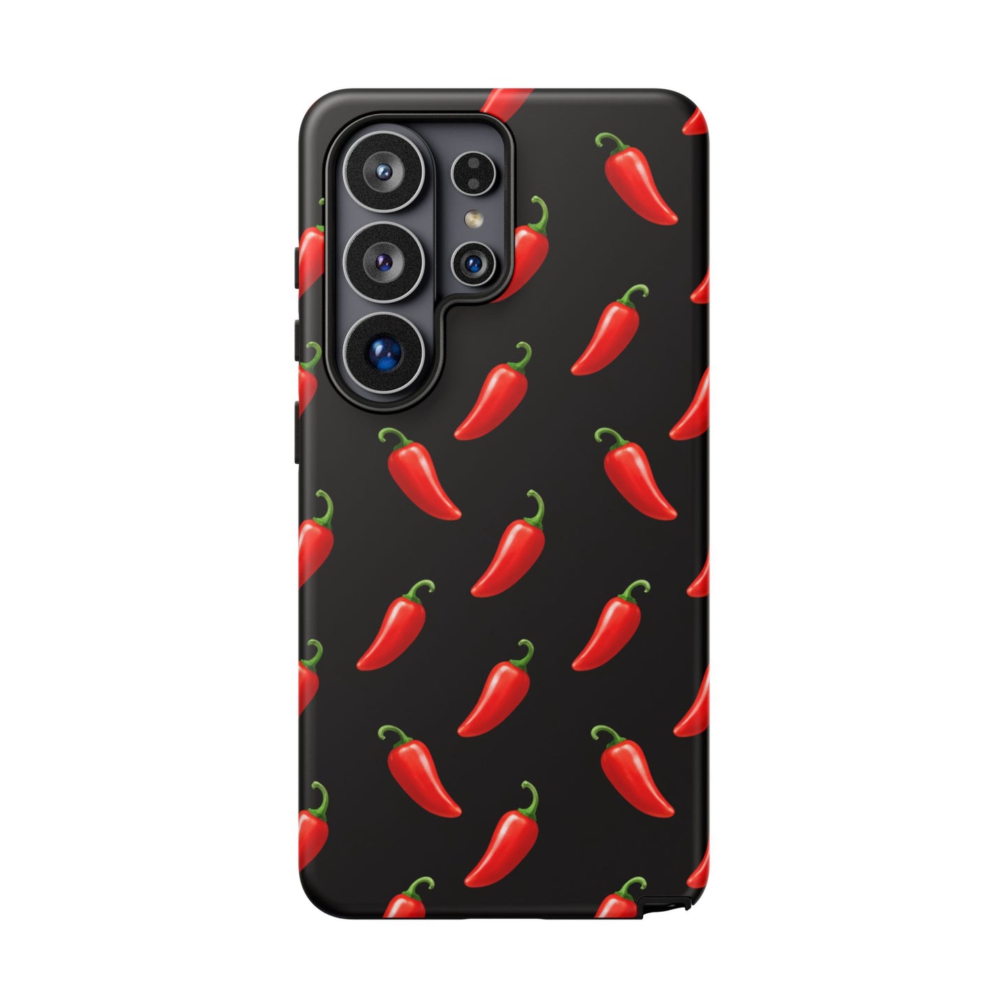 Spicy Chili Pepper Phone Case – Black Cute Hot Pepper Tough Cover for Iphone, Samsung Galaxy and Pixel
