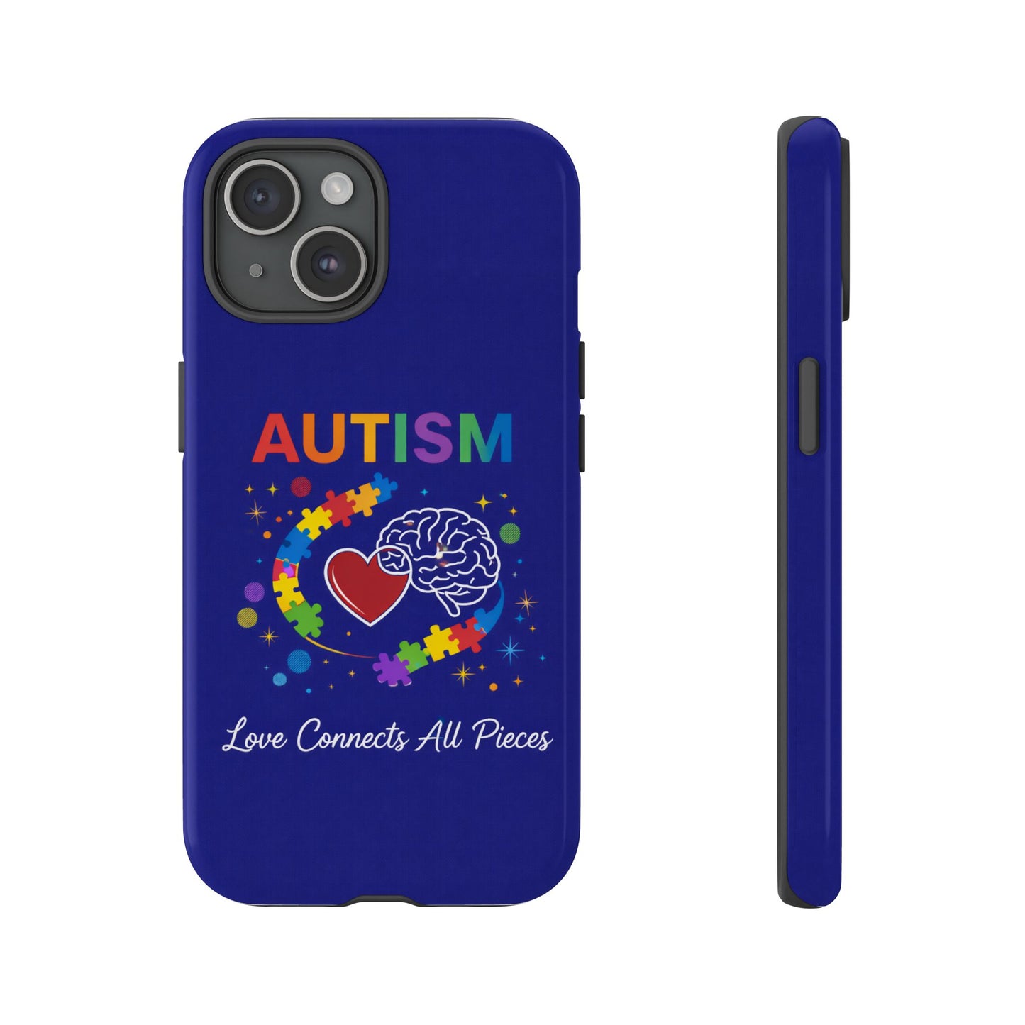 Autism Awareness Tough Case – "Love Connects All Pieces" Phone Case for Iphone, Samsung Galaxy and Pixel
