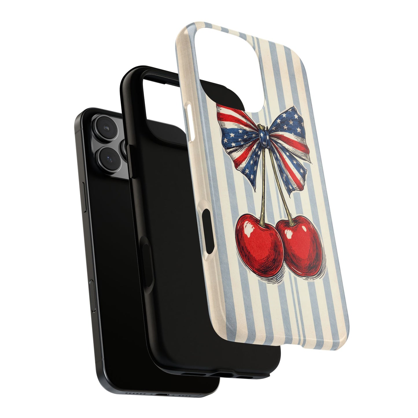 Patriotic Cherry Phone Case Americana Coquette Aesthetic iPhone Samsung