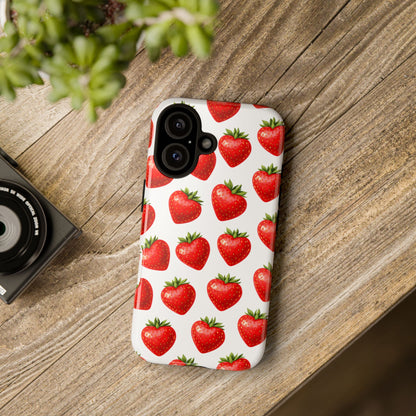 Cute Strawberry Phone Case – Aesthetic Fruit Pattern Protective Cover for Iphone, Samsung Galaxy and Pixel