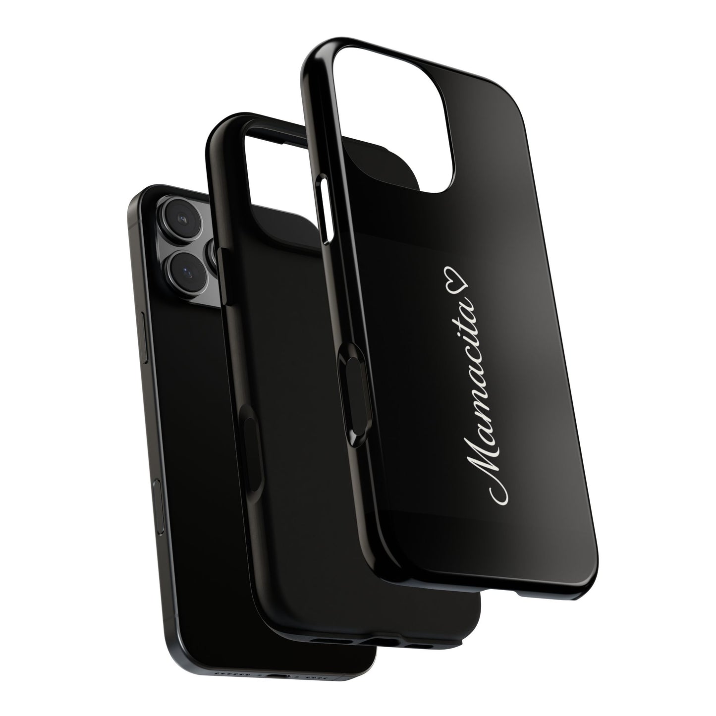 Mamacita Script Phone Case | Minimal Black Tough Case | Sleek Aesthetic Cover