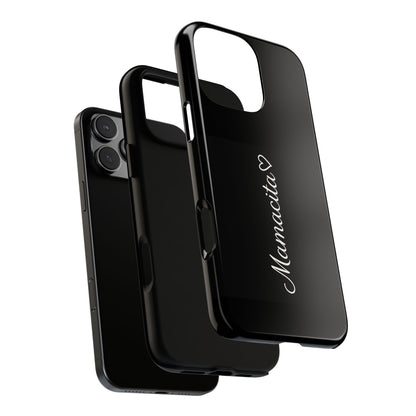 Mamacita Script Phone Case | Minimal Black Tough Case | Sleek Aesthetic Cover