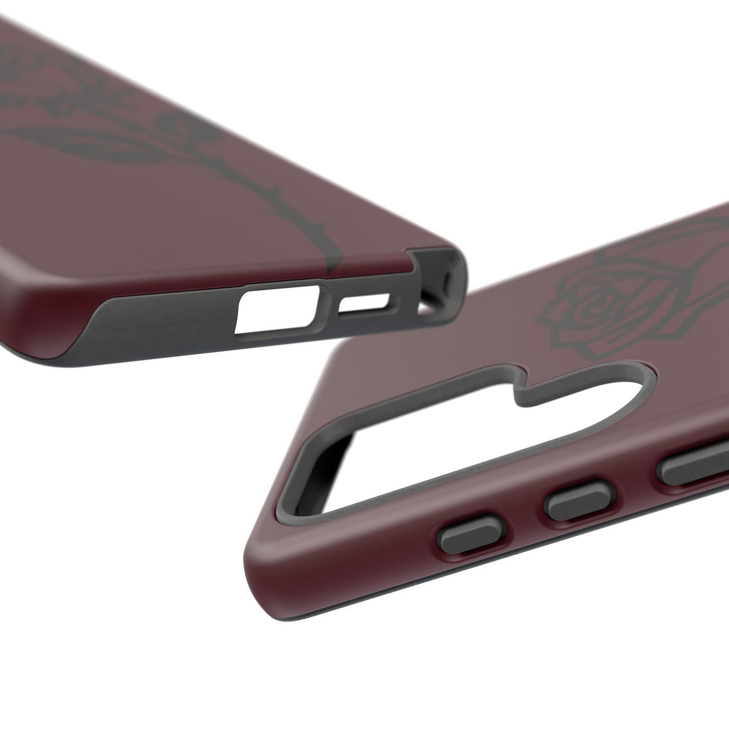 Black Rose Burgundy iPhone Case | Dark Aesthetic Shockproof Protective Cover