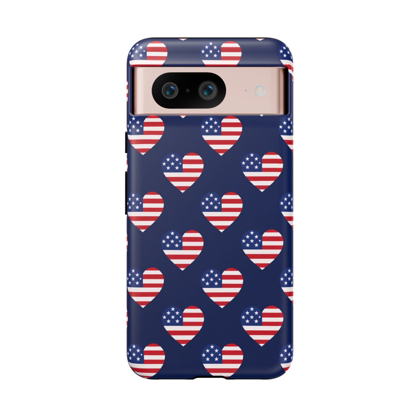 Patriotic American Flag Heart Phone Case – Tough Shockproof, USA Stars & Stripes for Iphone, Samsung Galaxy and Pixel