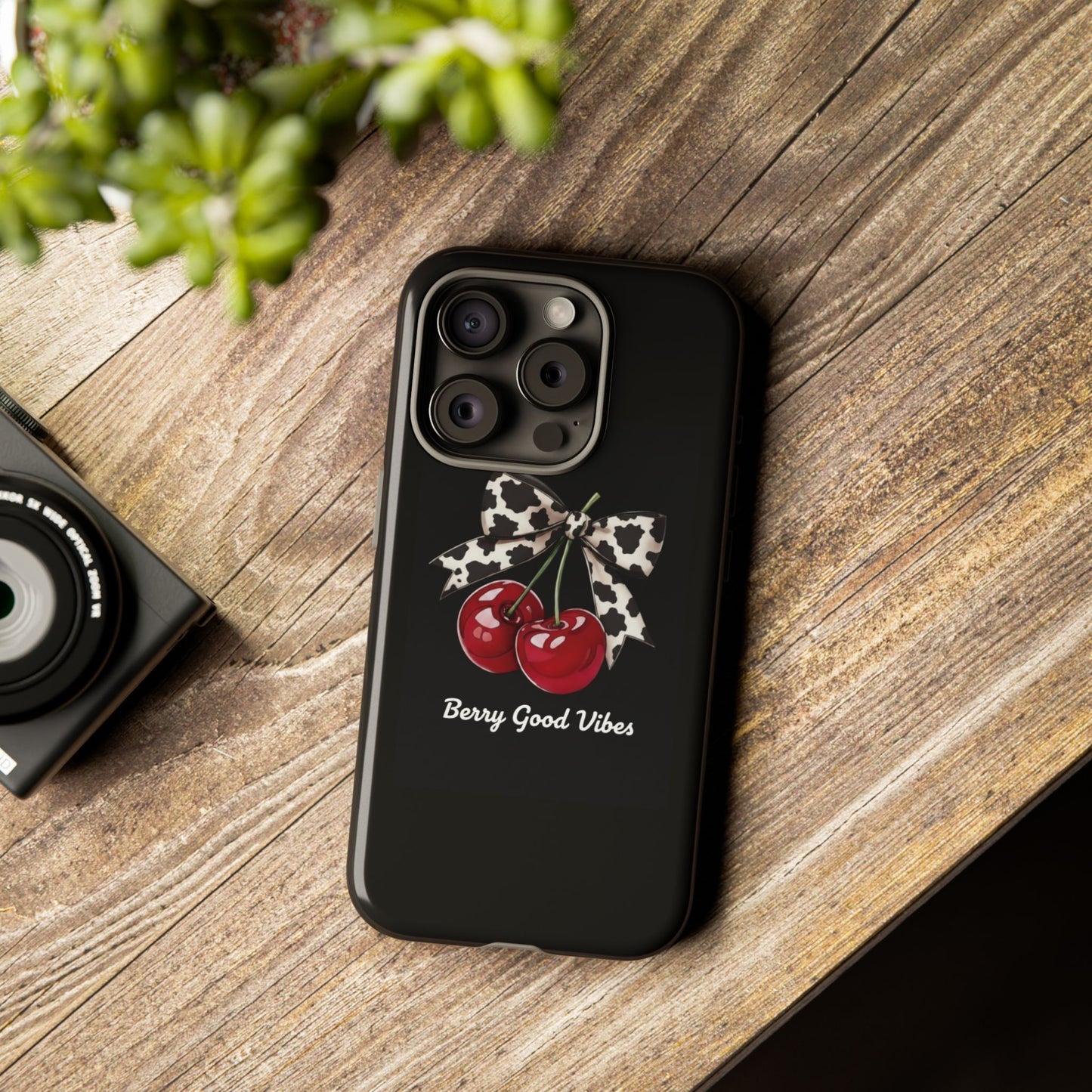 Cherry Cow Print Phone Case | Coquette Bow Aesthetic iPhone & Samsung Tough Case