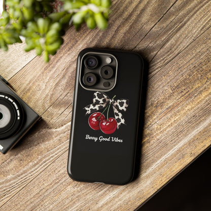 Cherry Cow Print Phone Case | Coquette Bow Aesthetic iPhone & Samsung Tough Case