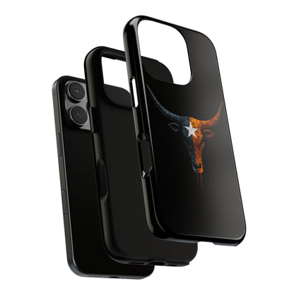 Texas Longhorn Skull Phone Case Western Cowboy Bull iPhone Samsung Cover