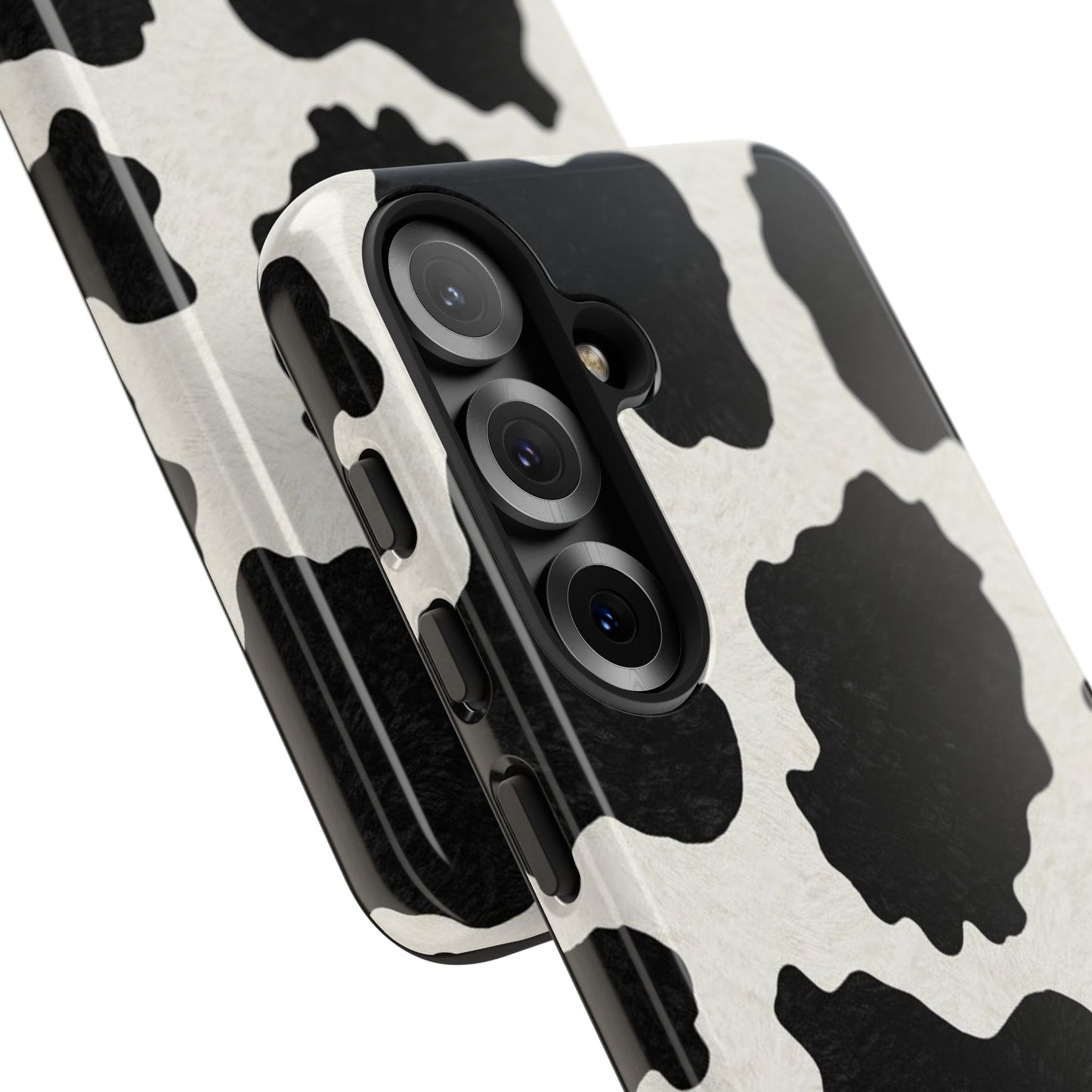 Black & White Cow Print Phone Case | Western Aesthetic iPhone & Samsung Tough Case