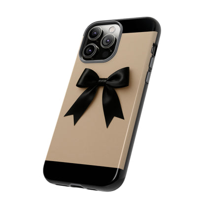 Black Bow Phone Case | Elegant Coquette Bow Design | Chic Neutral Tough Case for iPhone & Samsung