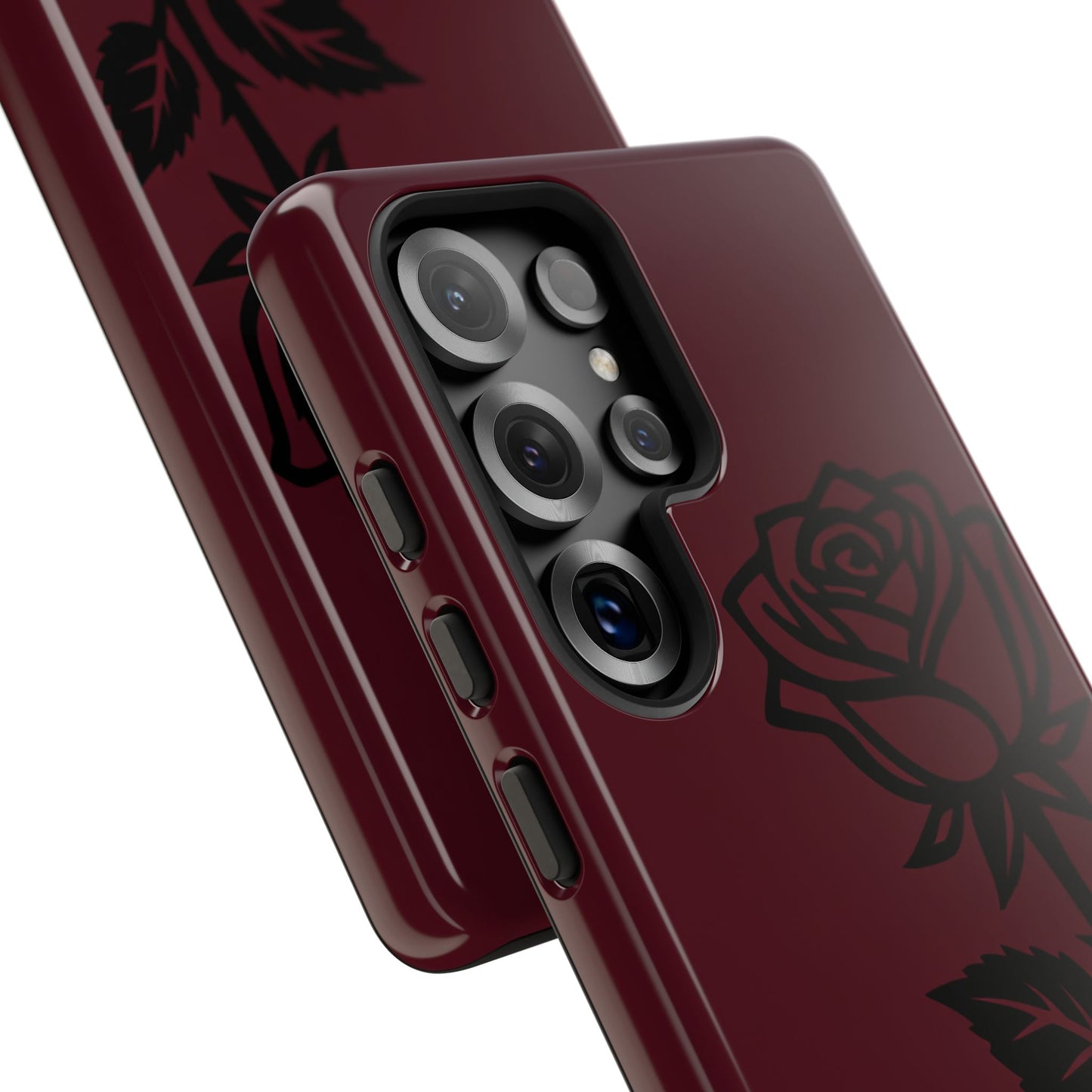 Black Rose Burgundy iPhone Case | Dark Aesthetic Shockproof Protective Cover