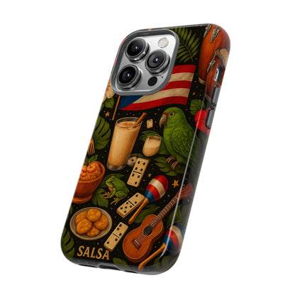 Puerto Rican Culture Phone Case | Boricua Icons Caribbean Aesthetic Tough Protective Case