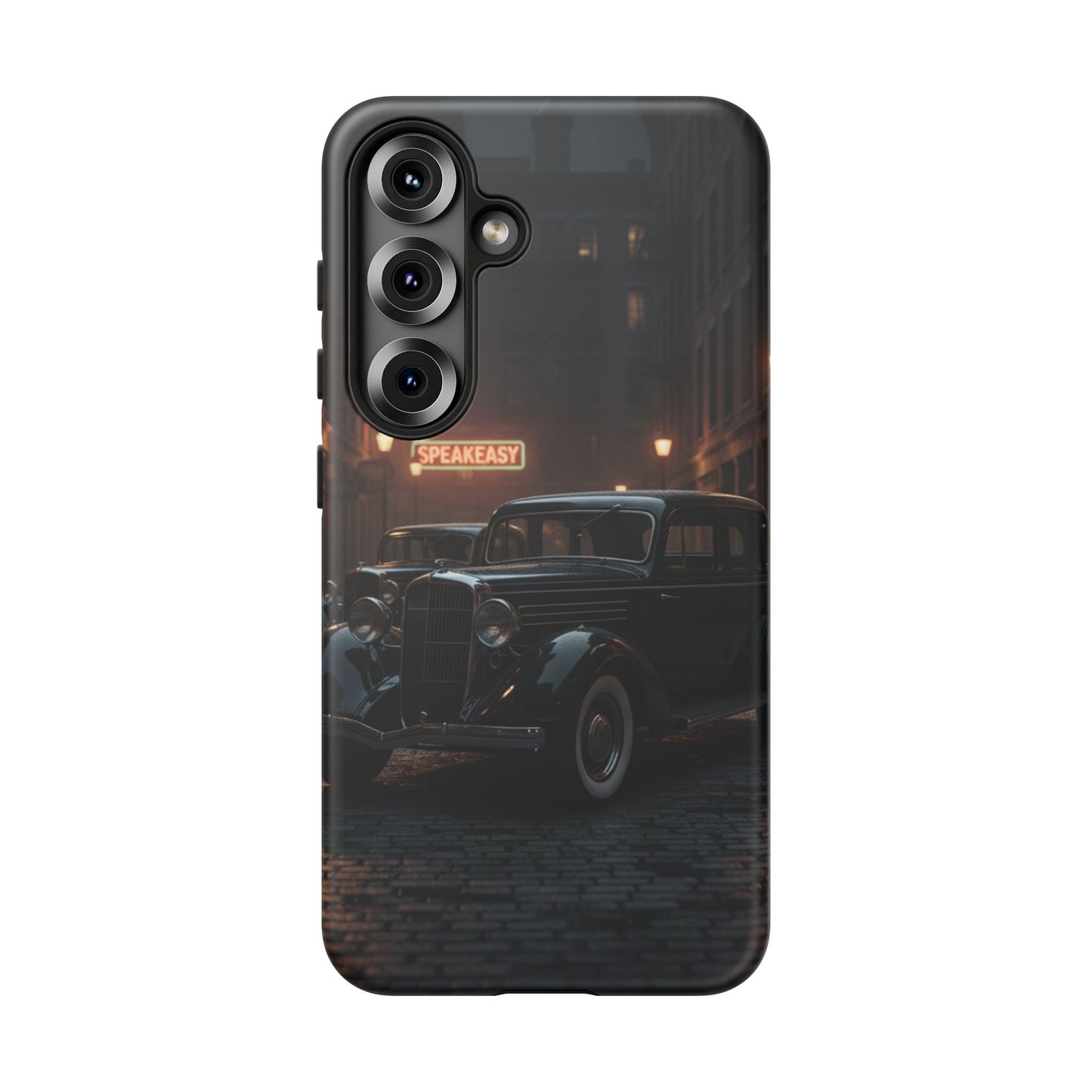 Vintage Classic Car Phone Case | Retro Noir Aesthetic | 1930s Street Scene Tough Case for iPhone & Samsung