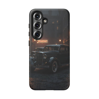 Vintage Classic Car Phone Case | Retro Noir Aesthetic | 1930s Street Scene Tough Case for iPhone & Samsung