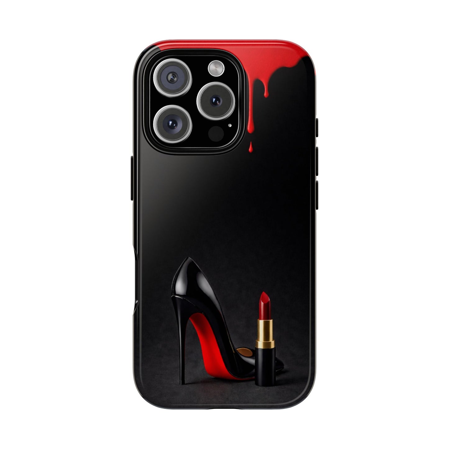 Dark Feminine Red Drip Phone Case – Gothic Glam Tough Cover