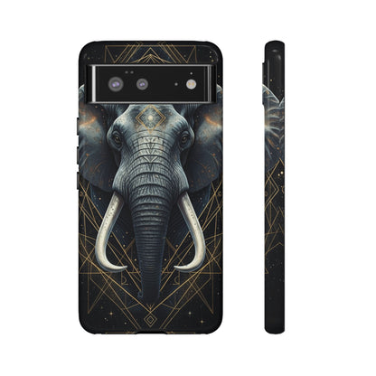 Elephant Mandala Phone Case – Black and Gold Spiritual Elephant Tough Protective Case