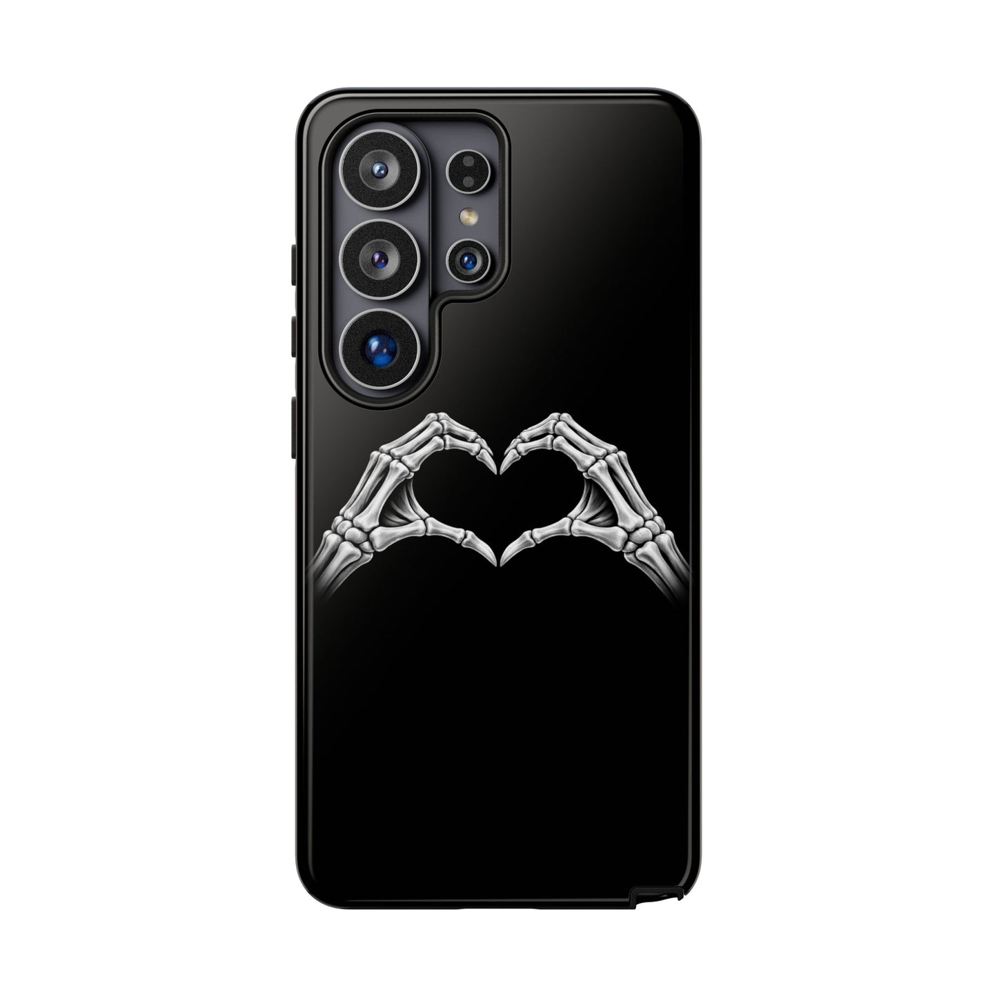 Skeleton Hands Heart Phone Case | Gothic Black Protective Cover