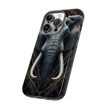 Elephant Mandala Phone Case – Black and Gold Spiritual Elephant Tough Protective Case