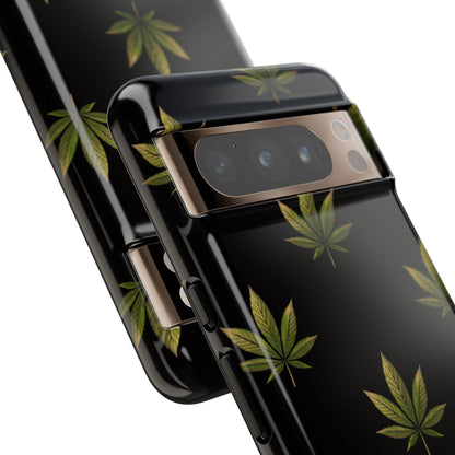 Cannabis Leaf Phone Case Green Weed Leaf Pattern Tough Protective Cover