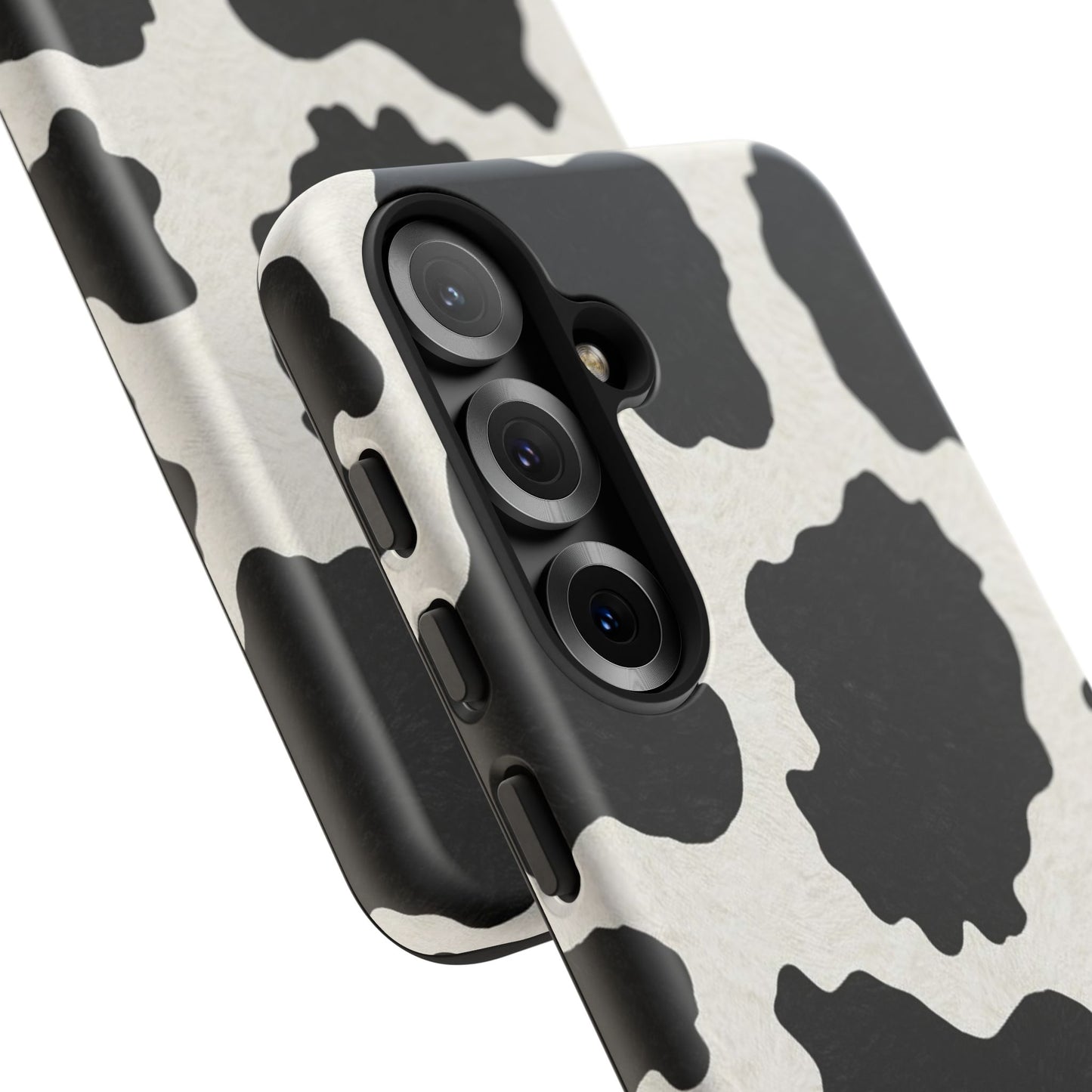 Black & White Cow Print Phone Case | Western Aesthetic iPhone & Samsung Tough Case