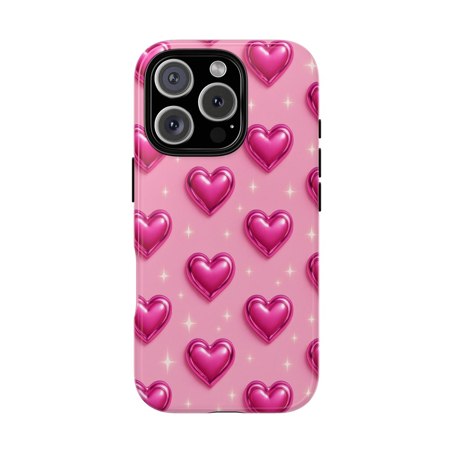 Pink Heart Pattern Phone Case | Tough Protective Case for Iphone, Samsung Galaxy and Pixel