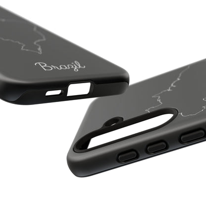 Brazil Outline Phone Case – Minimal Country Map Tough Case (iPhone, Samsung, Pixel)