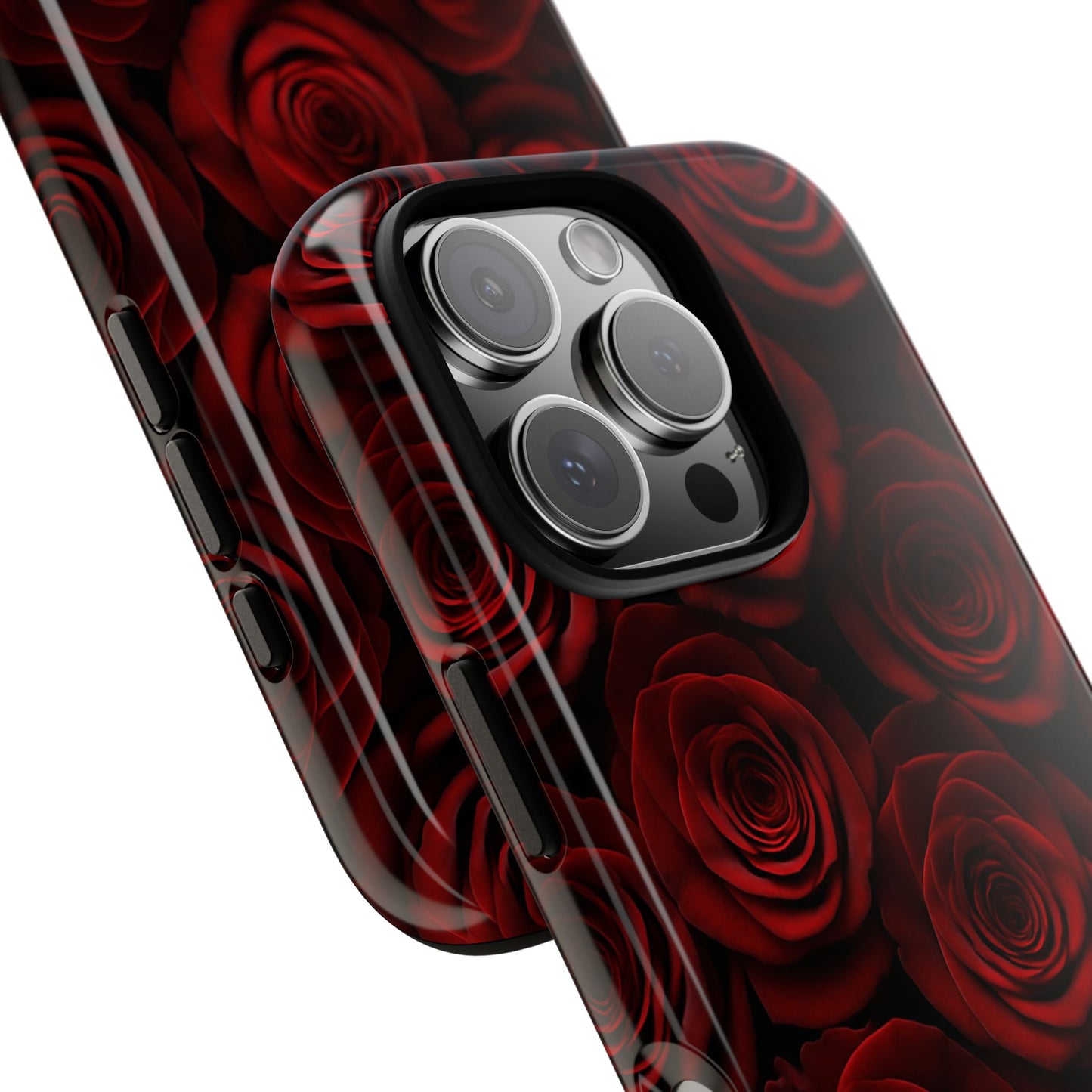 Dark Red Rose Phone Case – Gothic Floral Tough Case (iPhone, Samsung, Pixel)