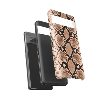 Snake Print Phone Case – Brown Python Pattern Slim Protective Cover for Iphone, Samsung Galaxy and Pixel