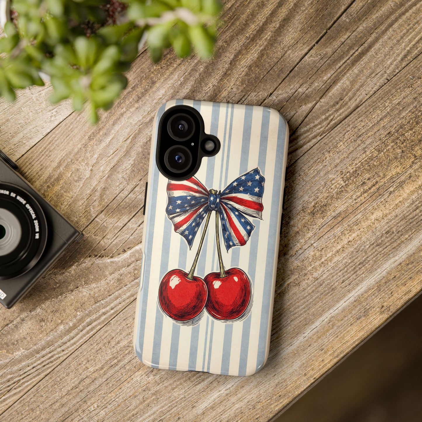 Patriotic Cherry Phone Case Americana Coquette Aesthetic iPhone Samsung