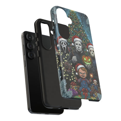 Christmas Horror Phone Case – Festive Slasher Collage Tough Case (iPhone, Samsung, Pixel)