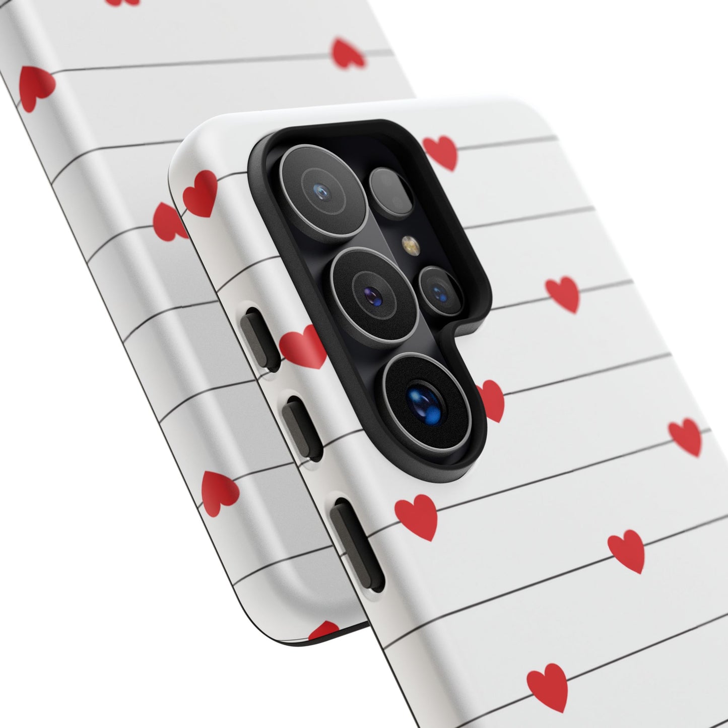 Red Heart Stripe iPhone Case | Tough Shockproof Love Aesthetic Cover